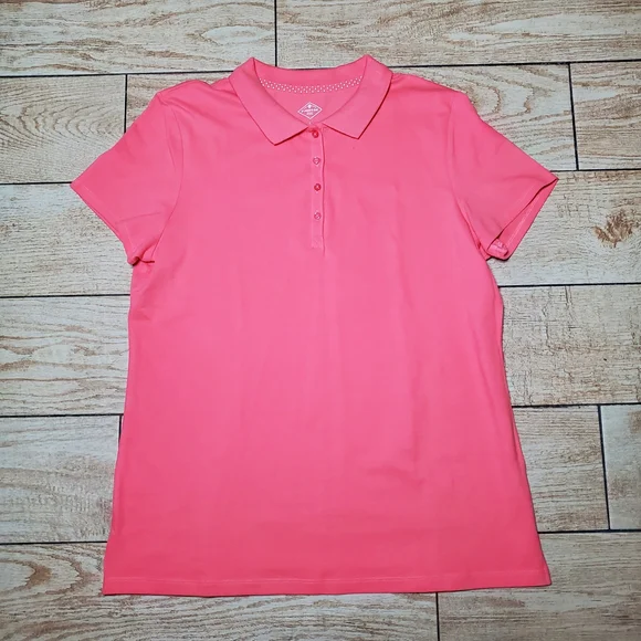 St. John's Bay Women's Coral Collar Polo Shirt Sz L - Picture 4 of 5